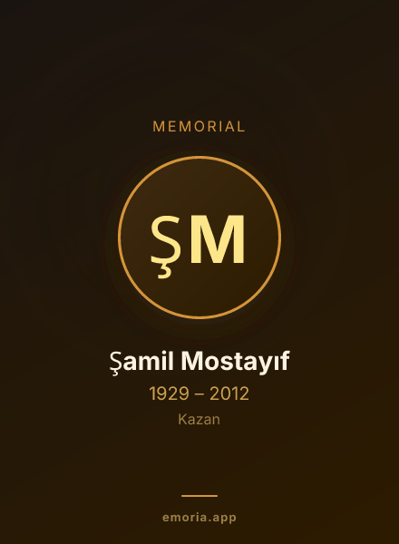 Memorial portrait of Şamil Mostayıf