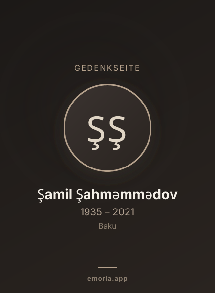 Gedenkportrait von Şamil Şahməmmədov