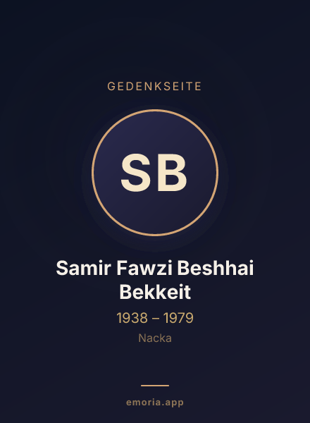 Gedenkportrait von Samir Fawzi Beshhai Bekkeit
