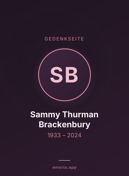 Gedenkportrait von Sammy Thurman Brackenbury