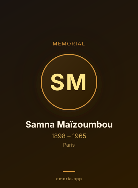 Memorial portrait of Samna Maïzoumbou