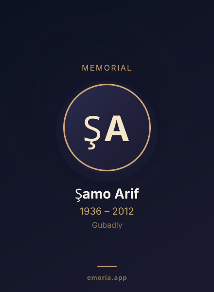 Memorial portrait of Şamo Arif