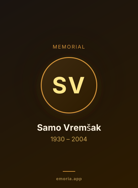 Memorial portrait of Samo Vremšak