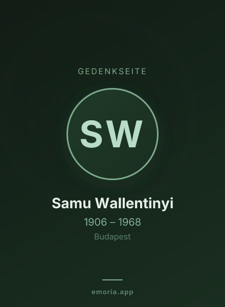 Gedenkportrait von Samu Wallentinyi