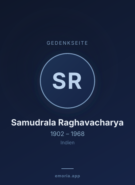 Gedenkportrait von Samudrala Raghavacharya