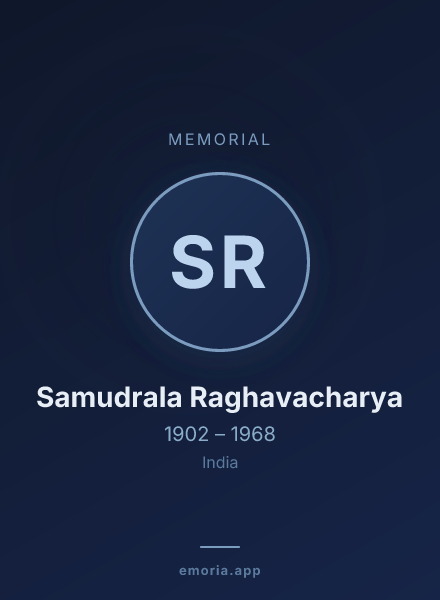 Memorial portrait of Samudrala Raghavacharya