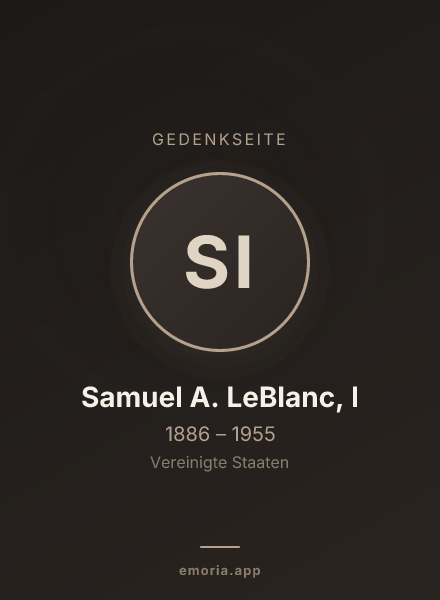 Gedenkportrait von Samuel A. LeBlanc, I