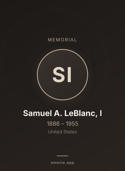 Memorial portrait of Samuel A. LeBlanc, I