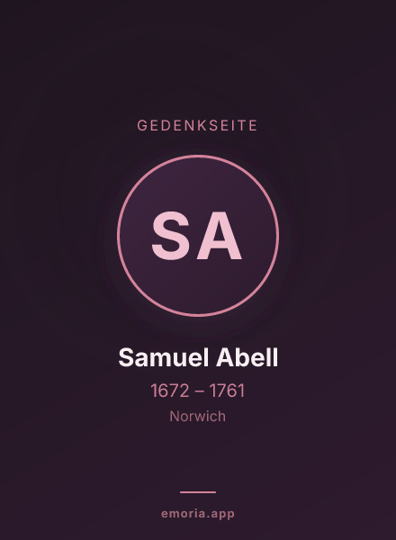 Gedenkportrait von Samuel Abell