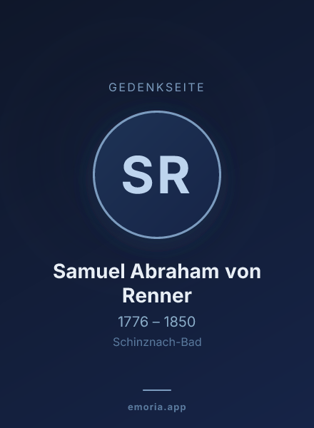 Gedenkportrait von Samuel Abraham von Renner