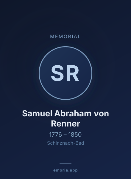 Memorial portrait of Samuel Abraham von Renner