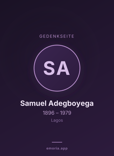 Gedenkportrait von Samuel Adegboyega