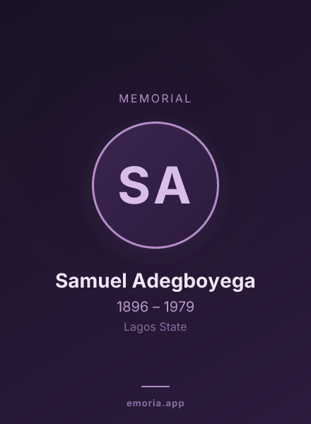 Memorial portrait of Samuel Adegboyega