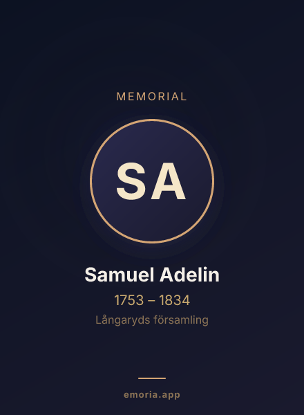 Memorial portrait of Samuel Adelin