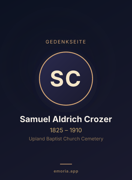 Gedenkportrait von Samuel Aldrich Crozer
