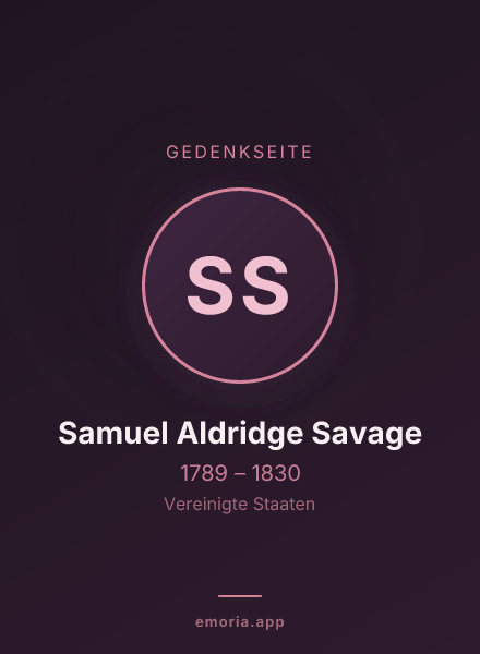 Gedenkportrait von Samuel Aldridge Savage