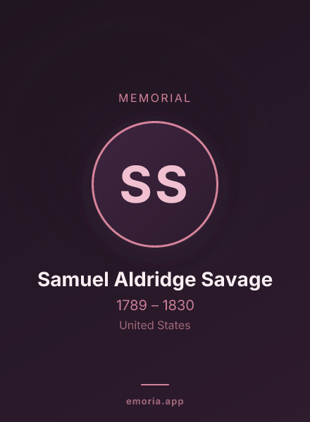 Memorial portrait of Samuel Aldridge Savage