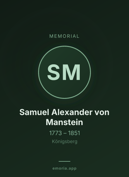 Memorial portrait of Samuel Alexander von Manstein