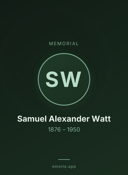 Memorial portrait of Samuel Alexander Watt