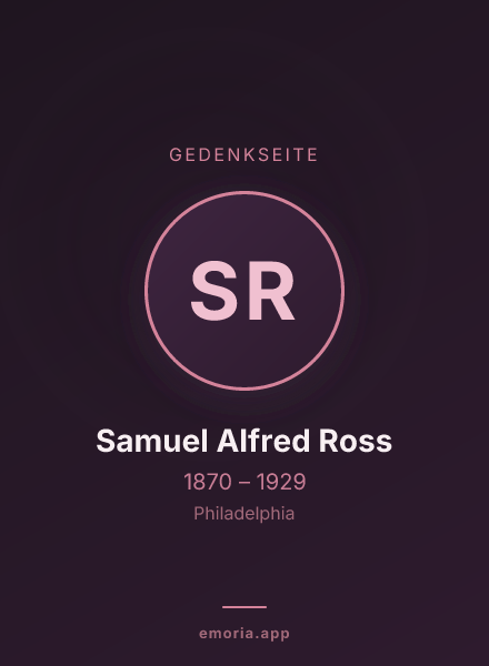 Gedenkportrait von Samuel Alfred Ross