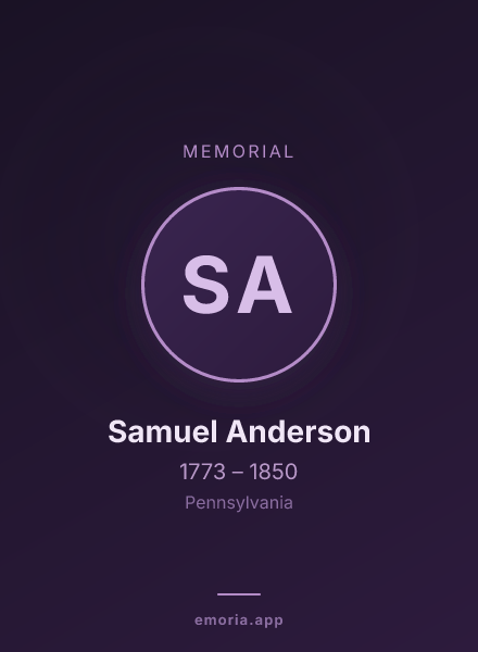 Memorial portrait of Samuel Anderson