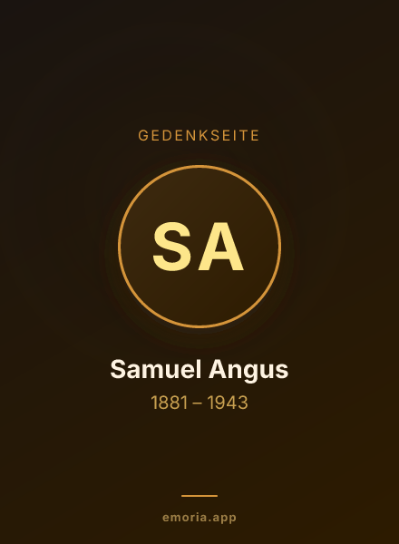 Gedenkportrait von Samuel Angus