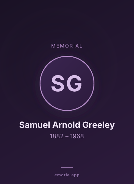 Memorial portrait of Samuel Arnold Greeley