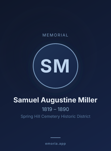 Memorial portrait of Samuel Augustine Miller
