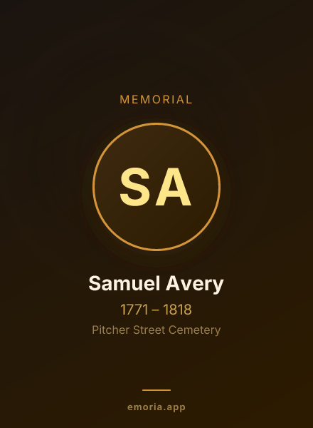 Memorial portrait of Samuel Avery