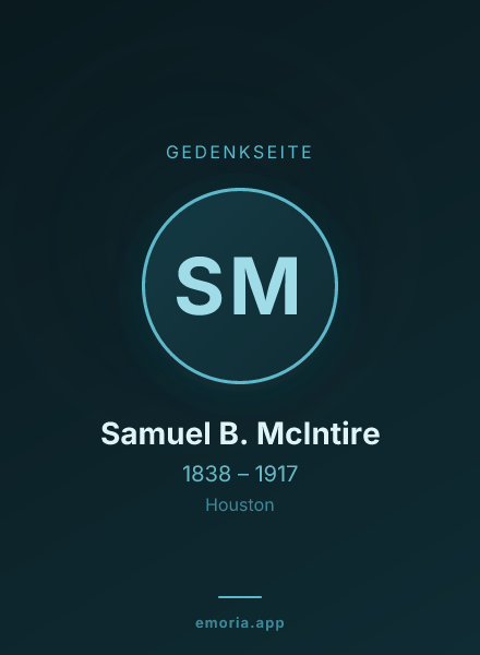 Gedenkportrait von Samuel B. McIntire