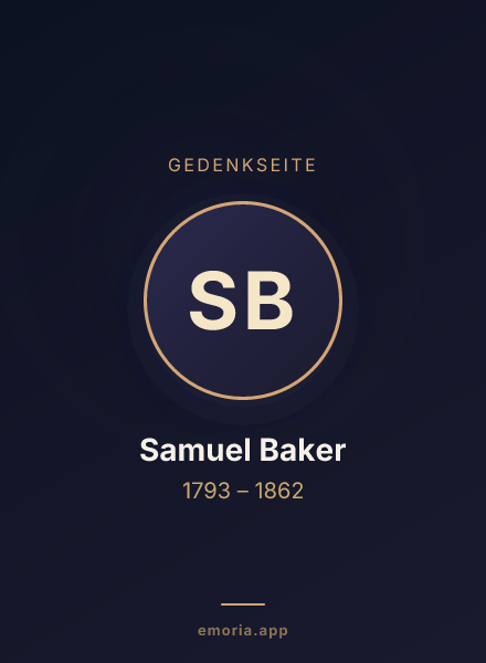 Gedenkportrait von Samuel Baker
