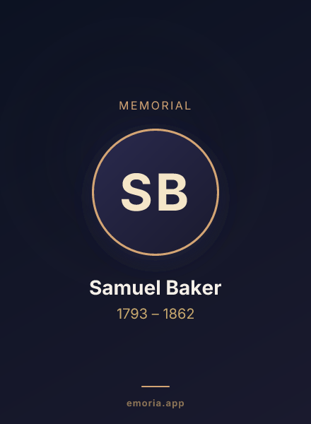 Memorial portrait of Samuel Baker
