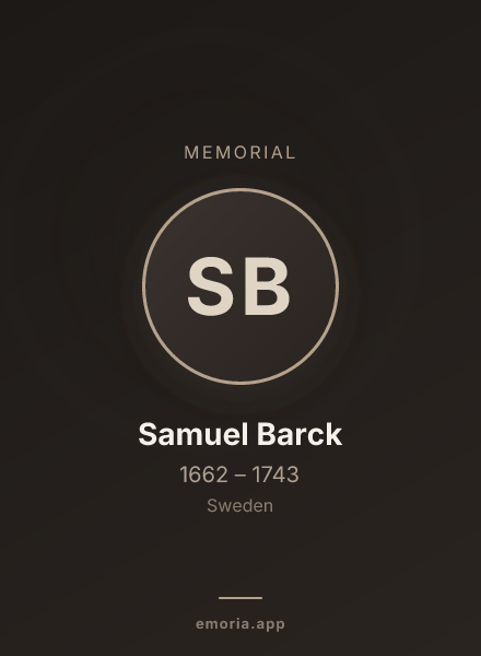 Memorial portrait of Samuel Barck
