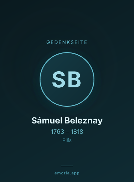 Gedenkportrait von Sámuel Beleznay