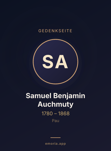 Gedenkportrait von Samuel Benjamin Auchmuty