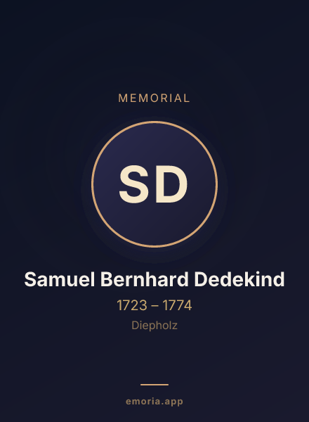 Memorial portrait of Samuel Bernhard Dedekind