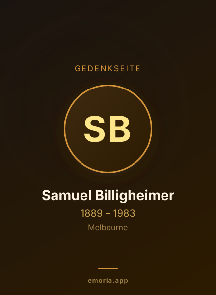 Gedenkportrait von Samuel Billigheimer