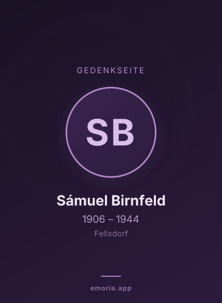 Gedenkportrait von Sámuel Birnfeld