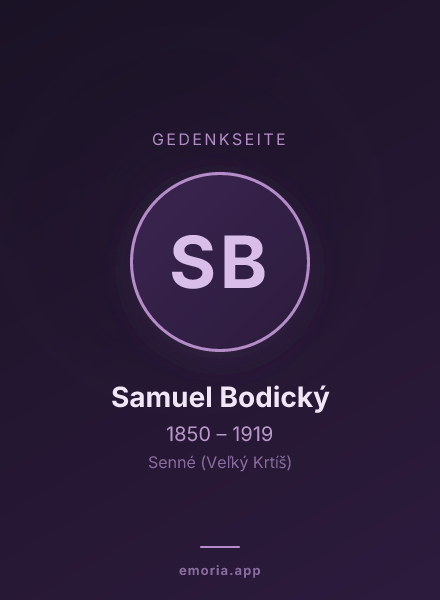Gedenkportrait von Samuel Bodický
