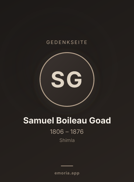 Gedenkportrait von Samuel Boileau Goad