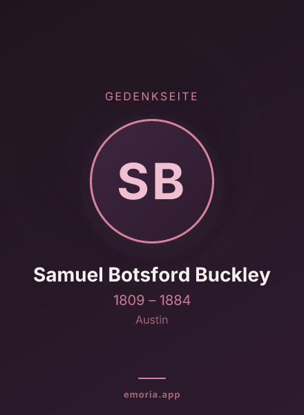 Gedenkportrait von Samuel Botsford Buckley