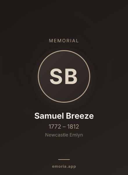 Memorial portrait of Samuel Breeze