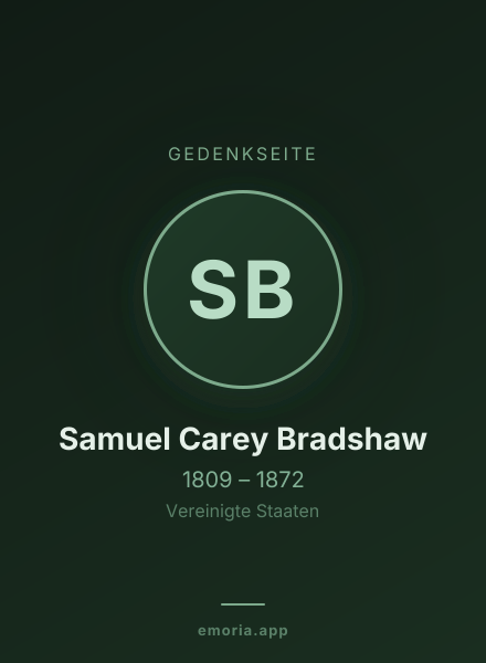 Gedenkportrait von Samuel Carey Bradshaw