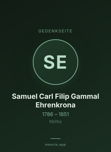 Gedenkportrait von Samuel Carl Filip Gammal Ehrenkrona