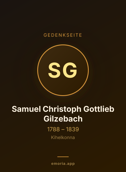 Gedenkportrait von Samuel Christoph Gottlieb Gilzebach