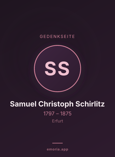 Gedenkportrait von Samuel Christoph Schirlitz