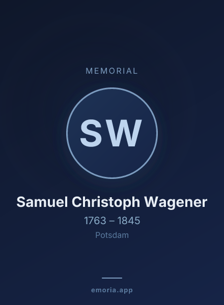 Memorial portrait of Samuel Christoph Wagener