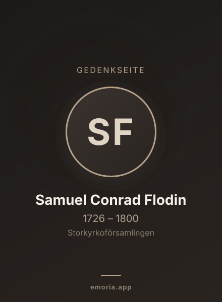 Gedenkportrait von Samuel Conrad Flodin