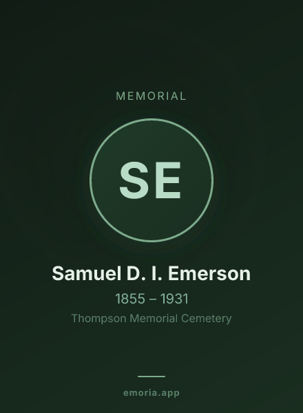 Memorial portrait of Samuel D. I. Emerson