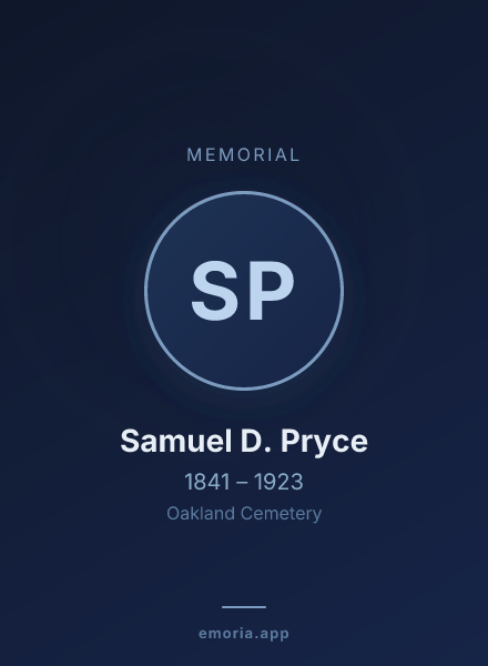 Memorial portrait of Samuel D. Pryce